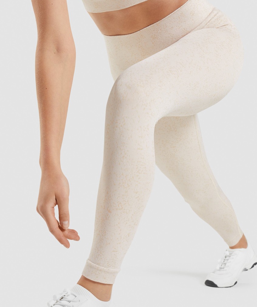 White Women's Gymshark Adapt Fleck Seamless Leggings | USA-90412