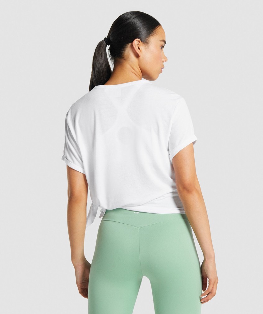 White Women's Gymshark Essential T-Shirts | USA-18467