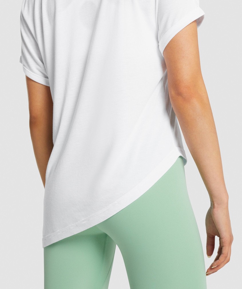 White Women's Gymshark Essential T-Shirts | USA-18467