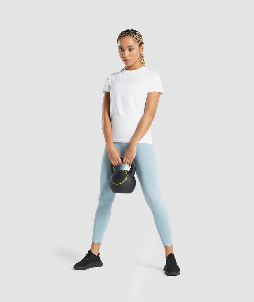 White Women's Gymshark Fit Seamless Loose T-Shirts | USA-46832