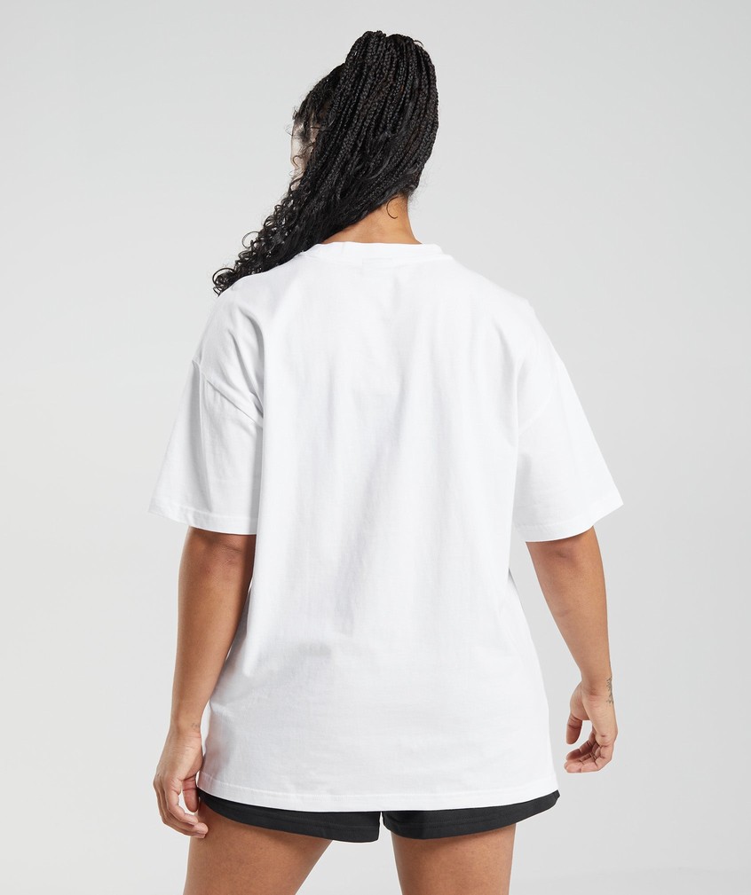 White Women's Gymshark Legacy Oversized T-Shirts | USA-19386