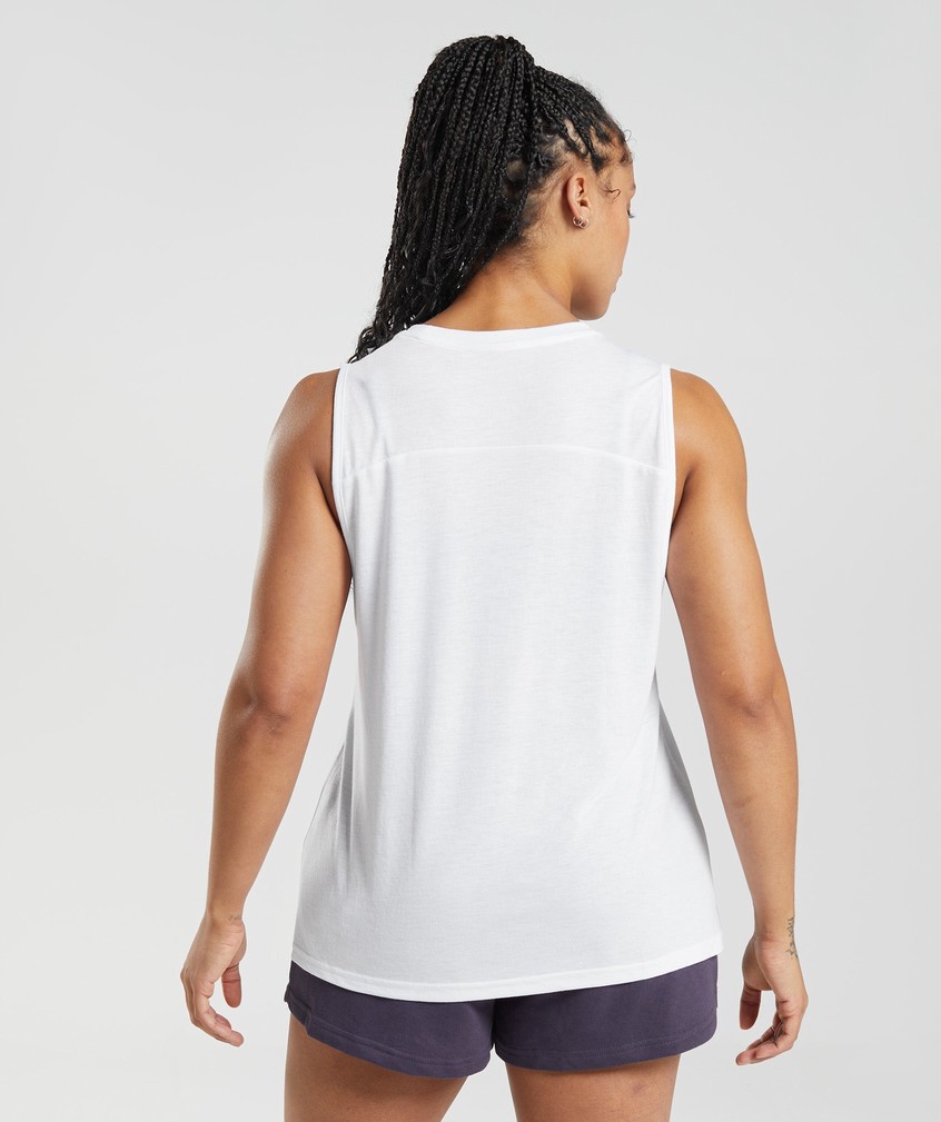 White Women's Gymshark Legacy Tank | USA-69430