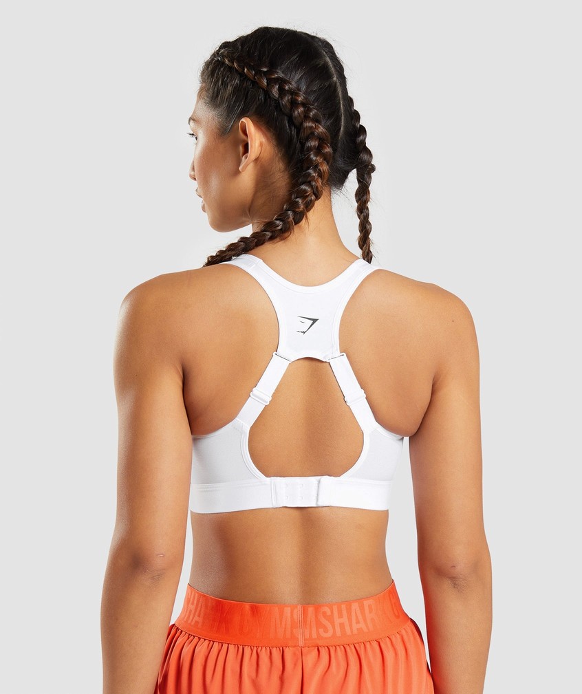 White Women's Gymshark Open Back Sports Bra | USA-52630