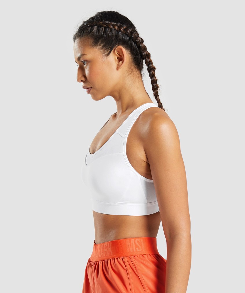 White Women's Gymshark Open Back Sports Bra | USA-52630