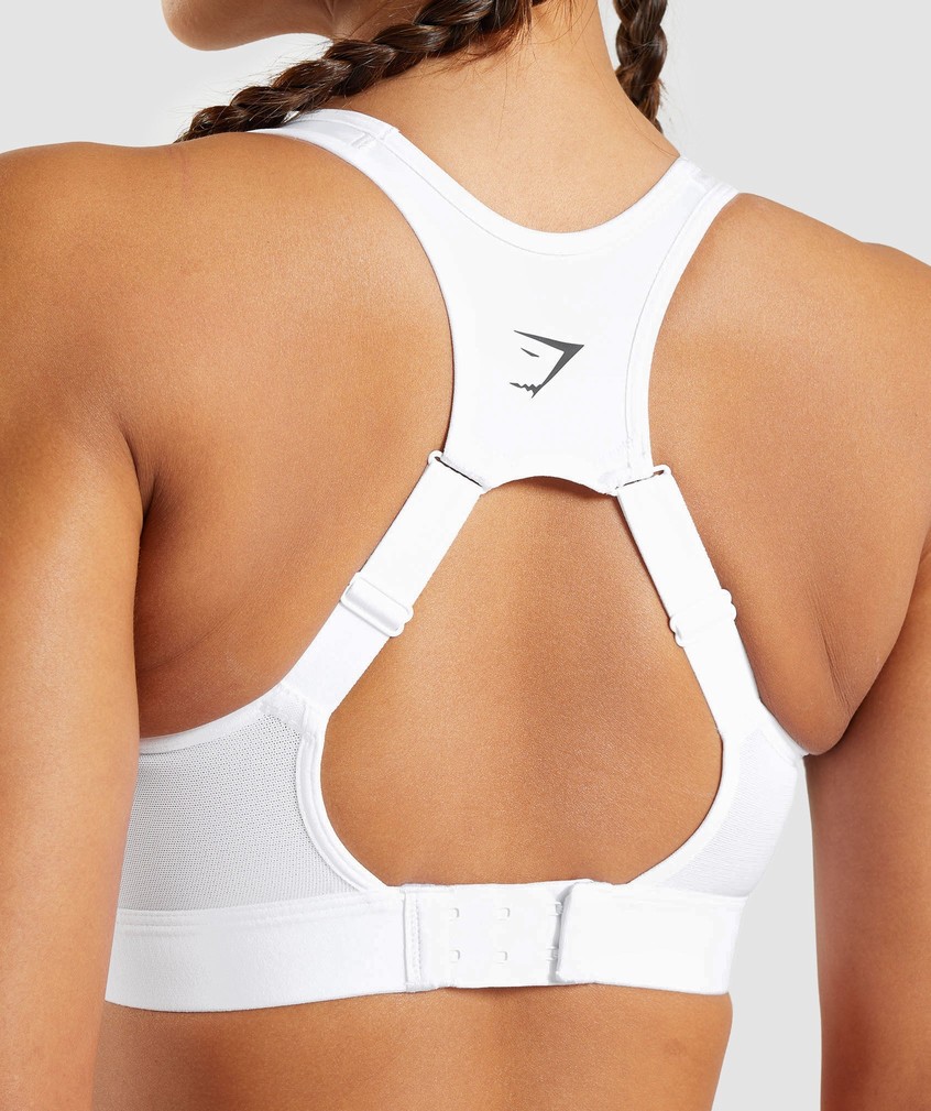 White Women's Gymshark Open Back Sports Bra | USA-52630