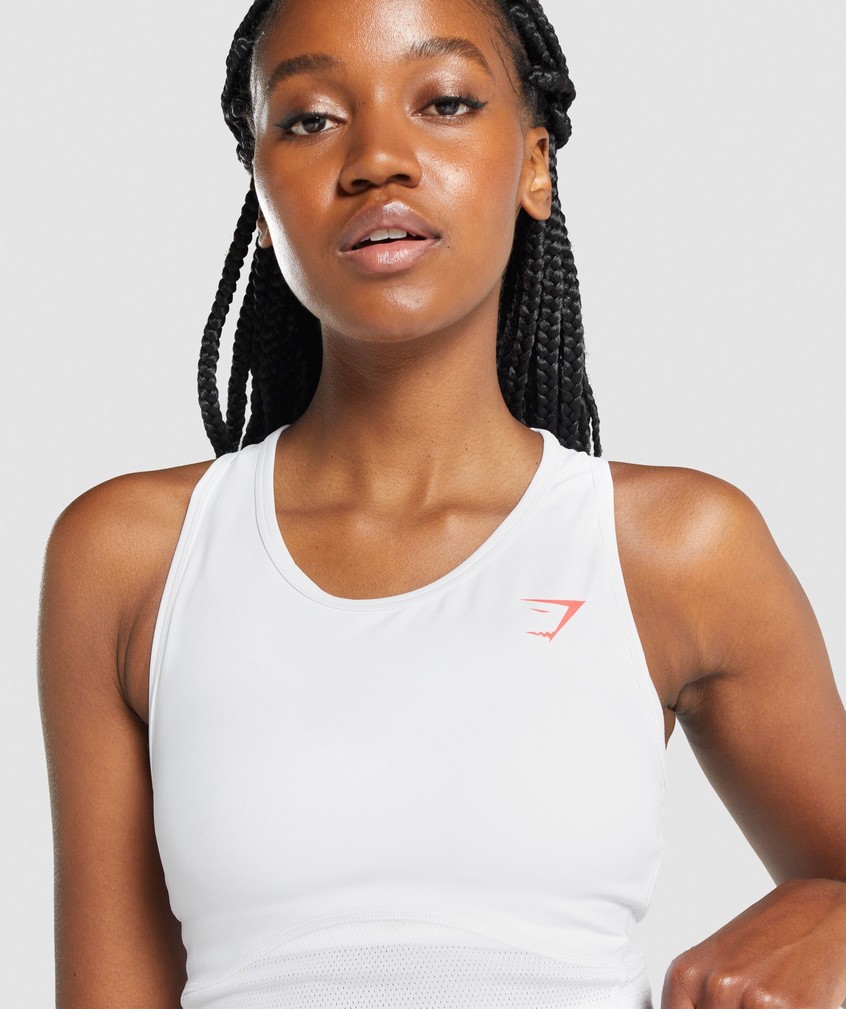 White Women's Gymshark Pulse Crop Tank | USA-19683