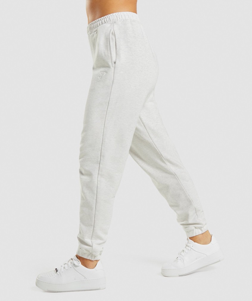 White Women's Gymshark Rest Day Sweats Joggers | USA-40687