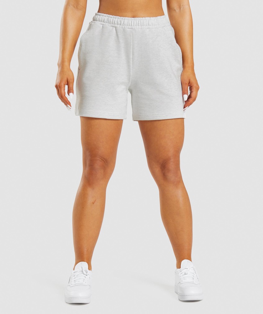 White Women\'s Gymshark Rest Day Sweats Shorts | USA-39867