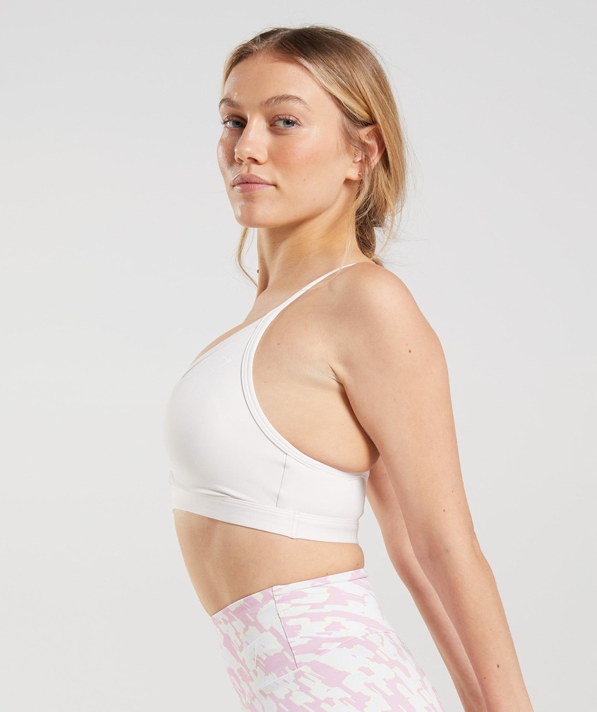 White Women's Gymshark Ruched Sports Bra | USA-72830