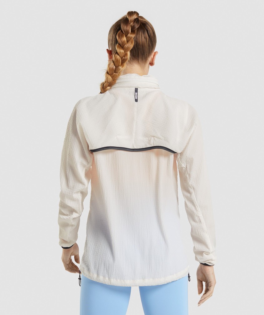 White Women's Gymshark Speed Windbreaker Jackets | USA-82534