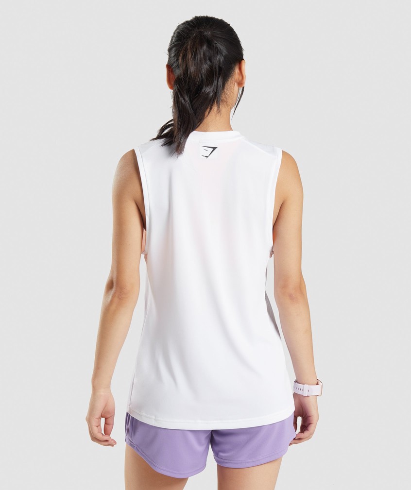 White Women's Gymshark Sport Loose Tank | USA-18076