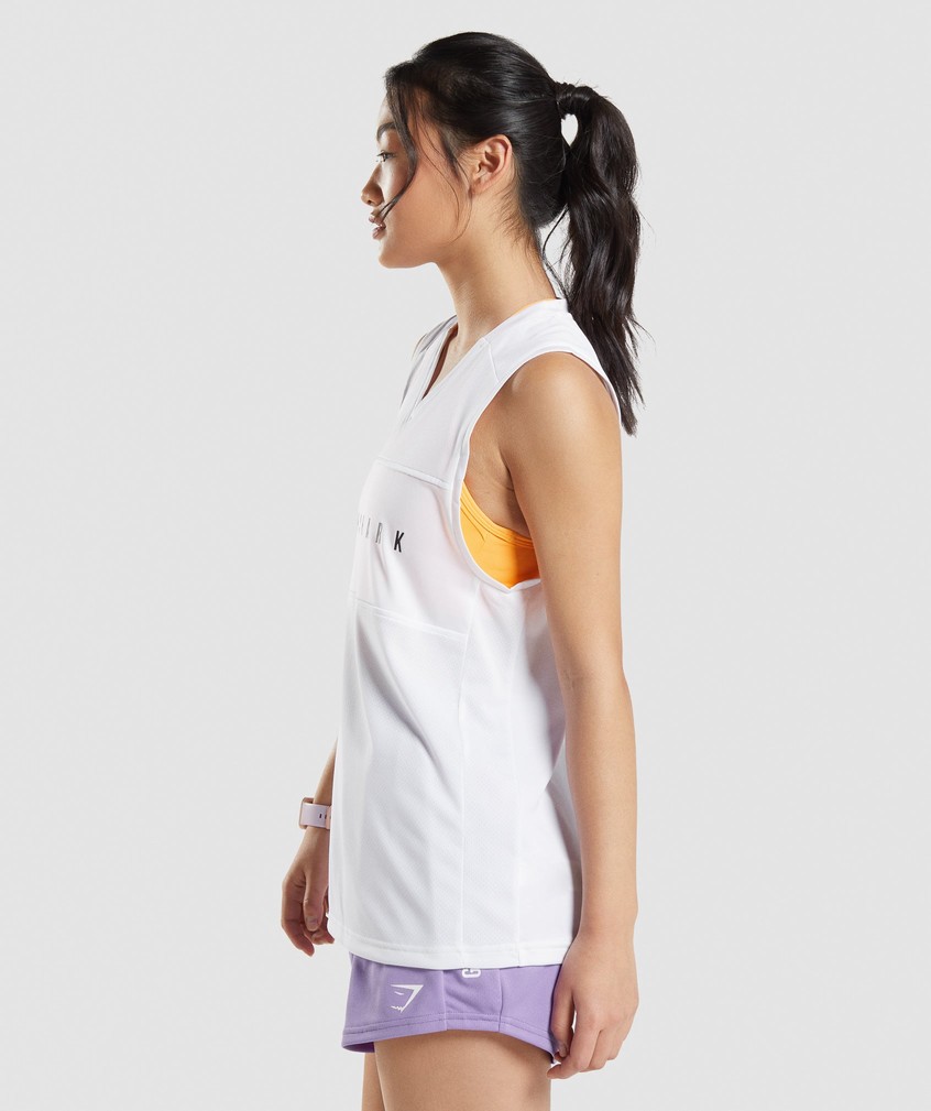 White Women's Gymshark Sport Loose Tank | USA-18076