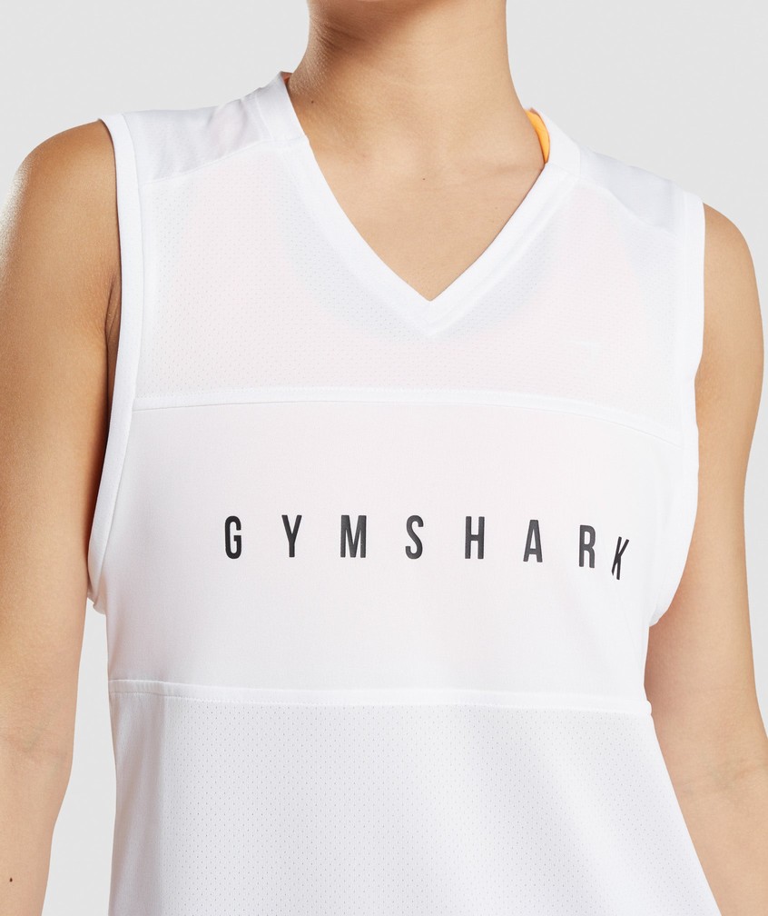 White Women's Gymshark Sport Loose Tank | USA-18076