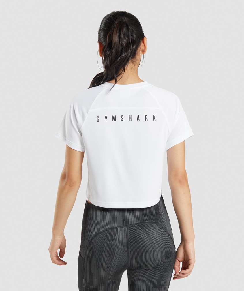 White Women's Gymshark Sport Midi T-Shirts | USA-65932