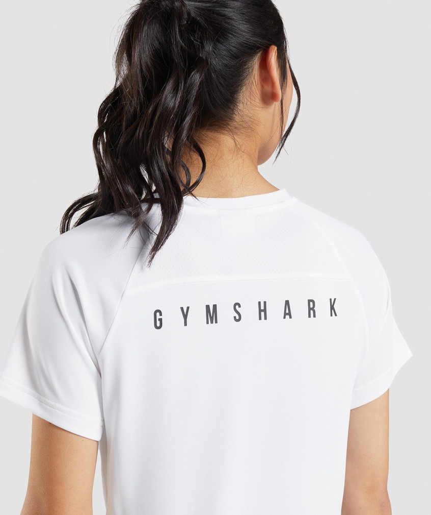 White Women's Gymshark Sport Midi T-Shirts | USA-65932