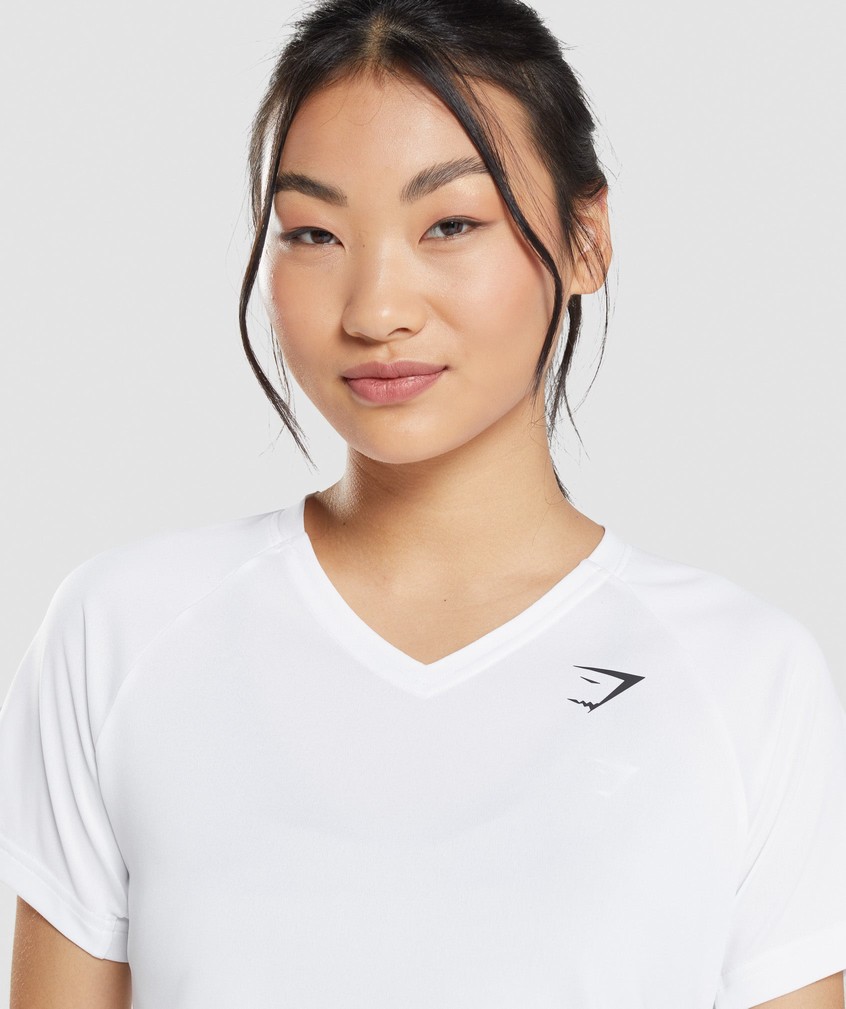 White Women's Gymshark Sport Midi T-Shirts | USA-65932