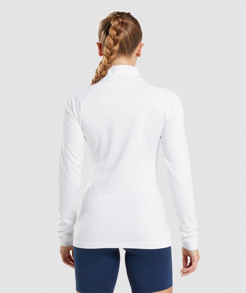 White Women's Gymshark Training 1/4 Zip Pullover | USA-17504