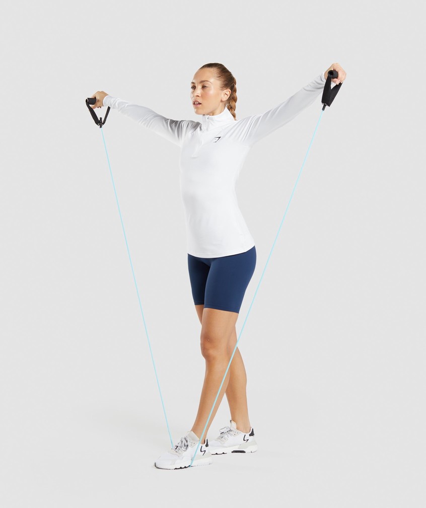 White Women's Gymshark Training 1/4 Zip Pullover | USA-17504