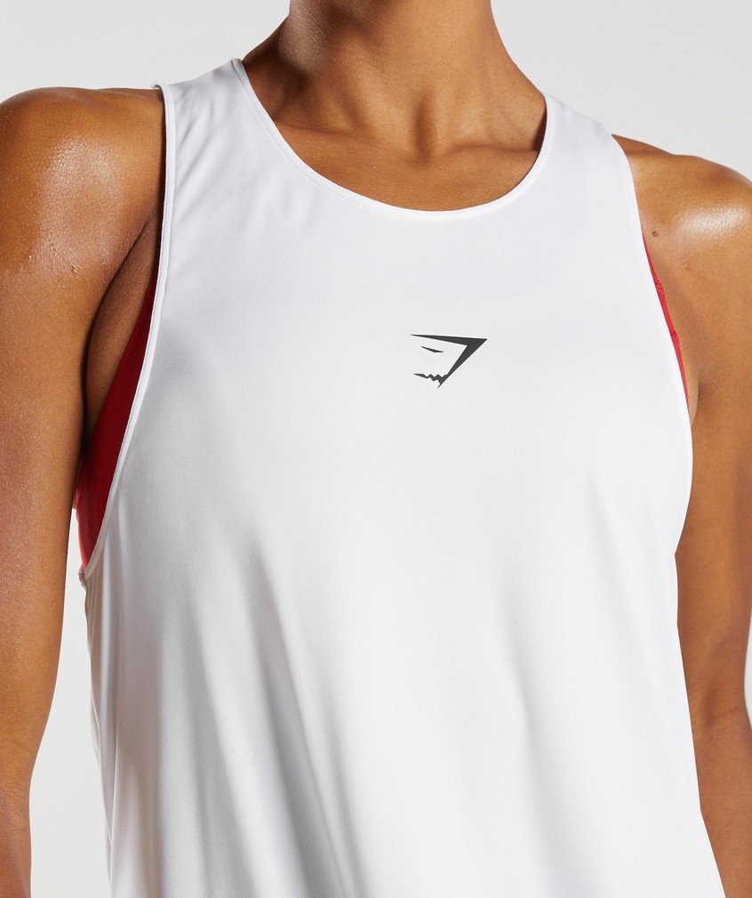 White Women's Gymshark Training Brandmark Tank | USA-71620