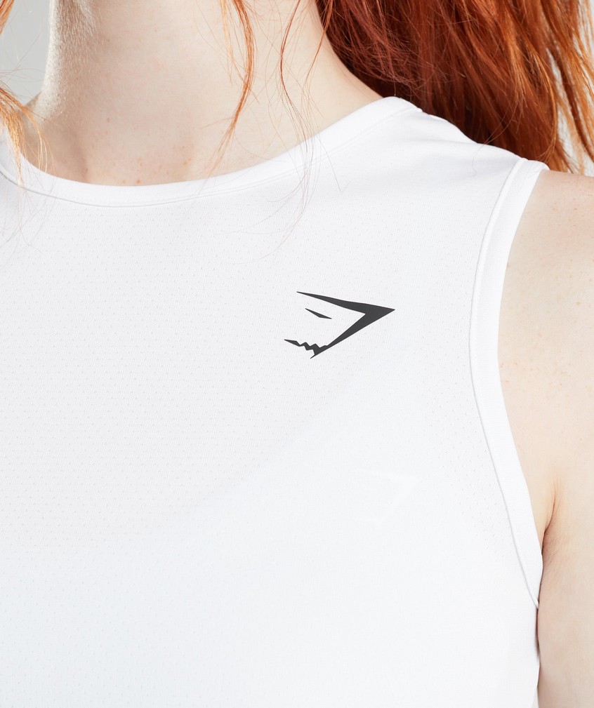 White Women's Gymshark Training Crop Tank | USA-43982