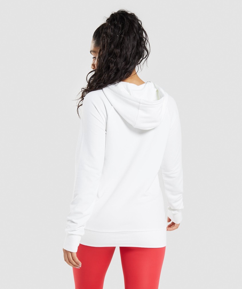 White Women's Gymshark Training Hoodie | USA-59014