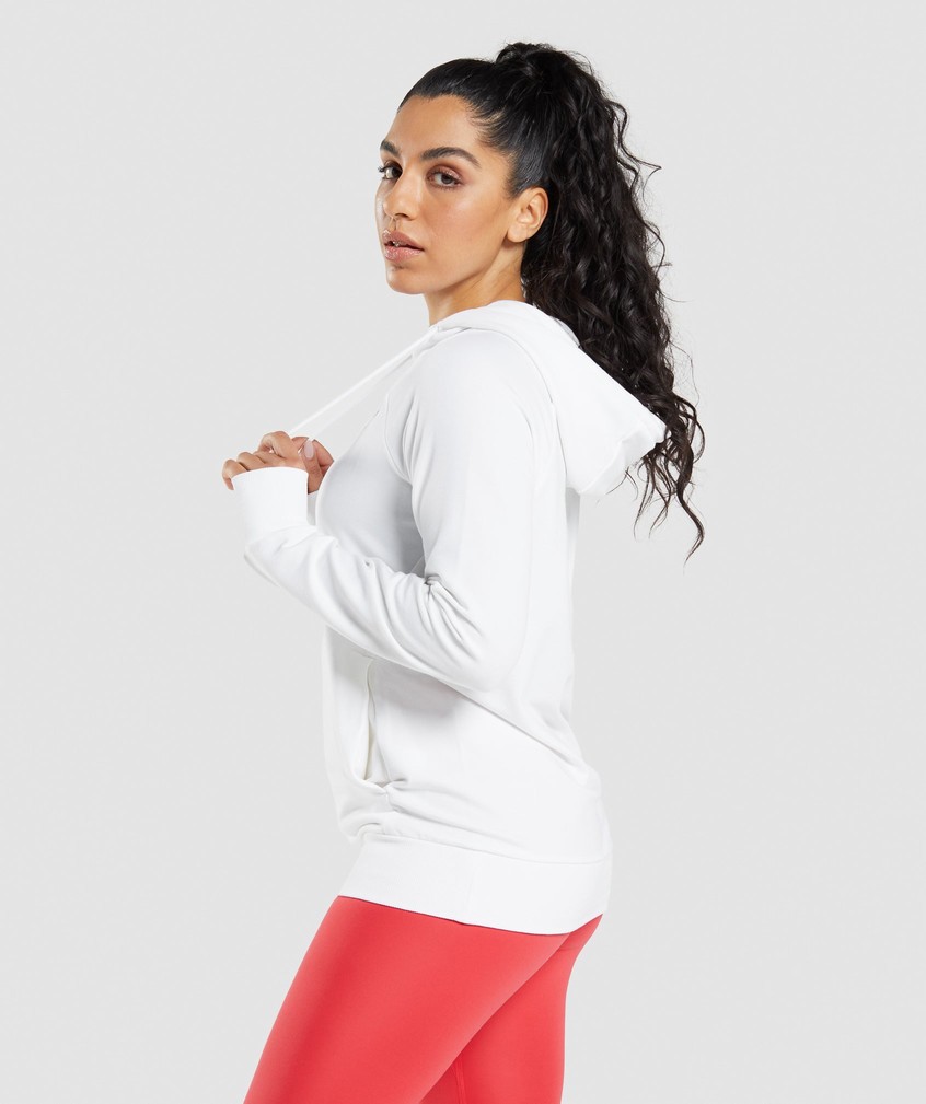 White Women's Gymshark Training Hoodie | USA-59014