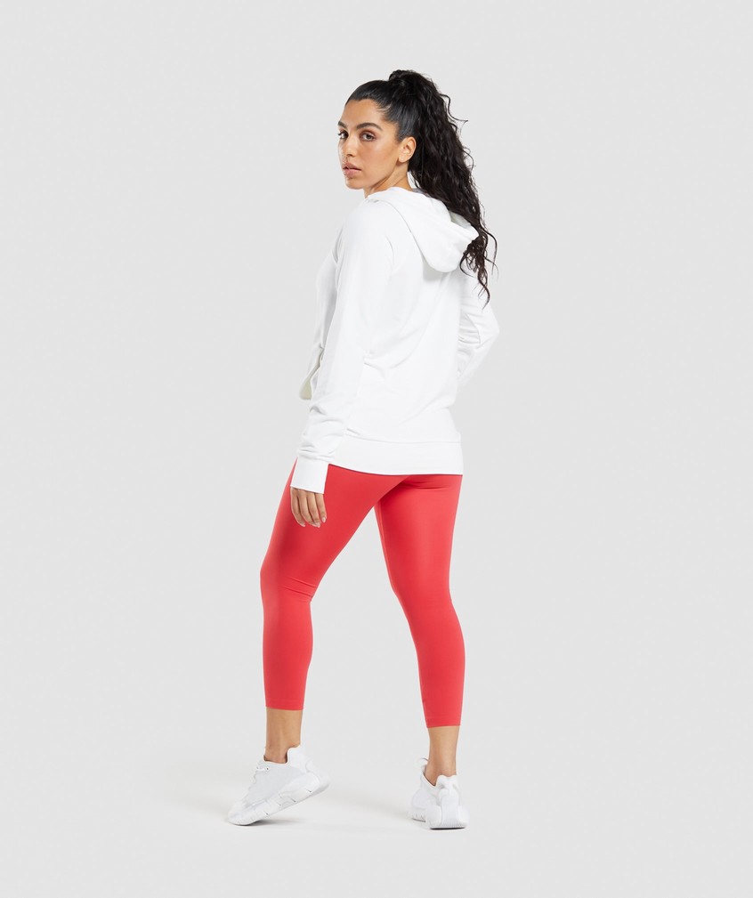 White Women's Gymshark Training Hoodie | USA-59014