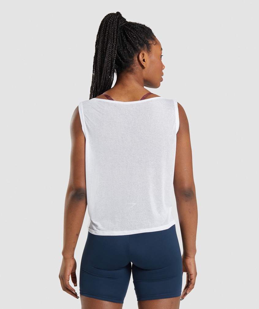 White Women's Gymshark Training Oversized Tank | USA-29658