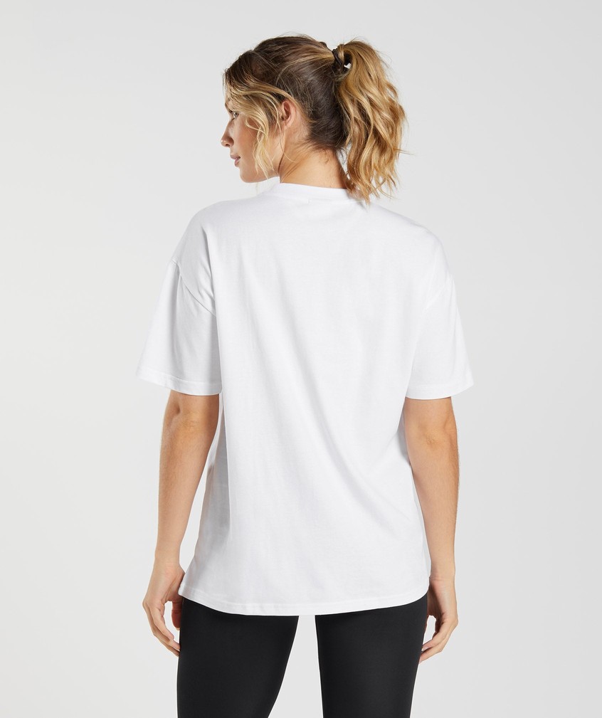 White Women's Gymshark Training Oversized T-Shirts | USA-39165