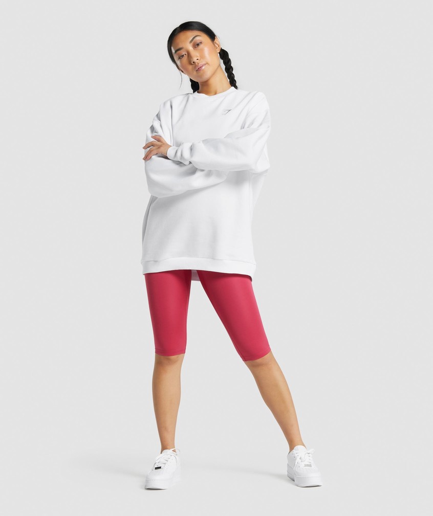 White Women's Gymshark Training Oversized Swea Pullover | USA-64203