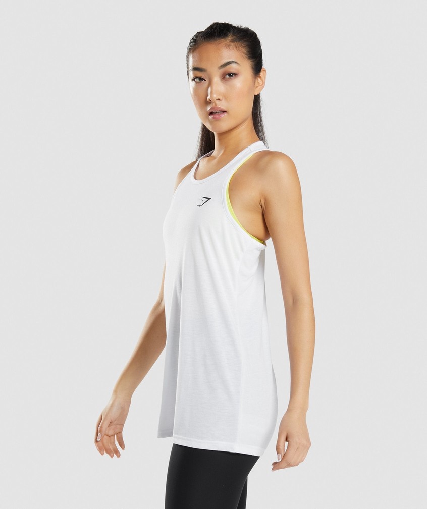 White Women's Gymshark Training Oversized Vest | USA-78653