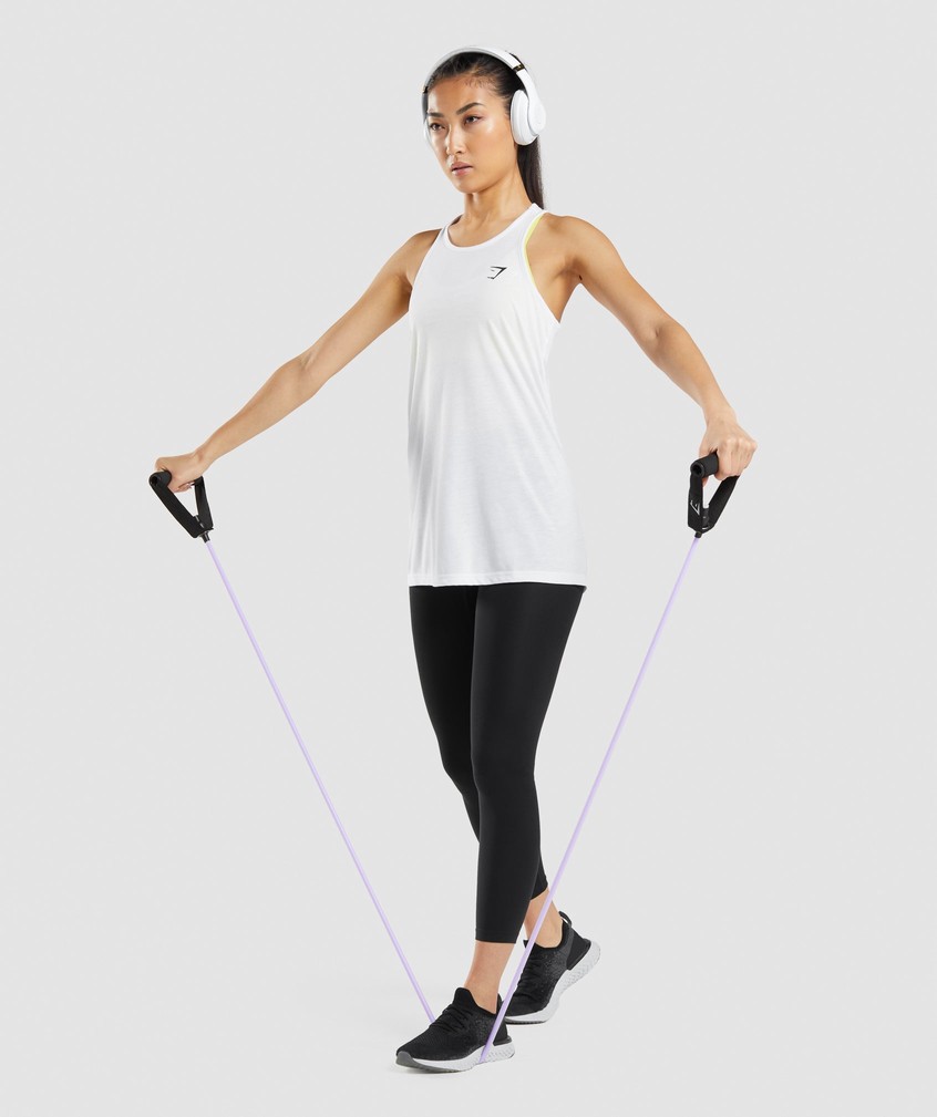 White Women's Gymshark Training Oversized Vest | USA-78653