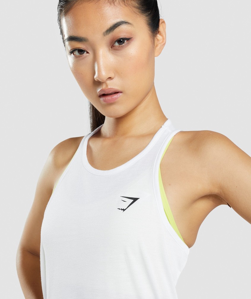 White Women's Gymshark Training Oversized Vest | USA-78653