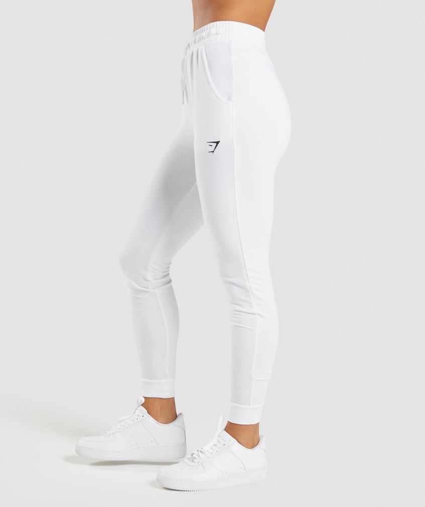 White Women's Gymshark Training Pippa Joggers | USA-95876