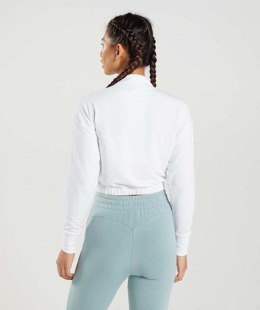 White Women's Gymshark Training Pippa Pullover | USA-49326