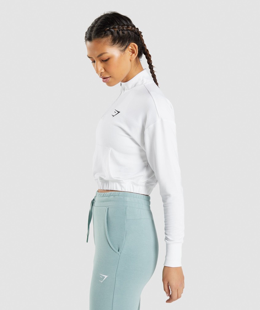 White Women's Gymshark Training Pippa Pullover | USA-49326