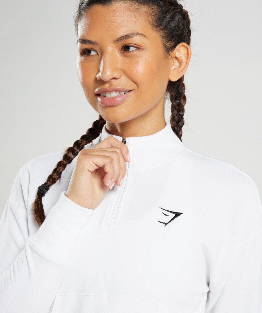 White Women's Gymshark Training Pippa Pullover | USA-49326