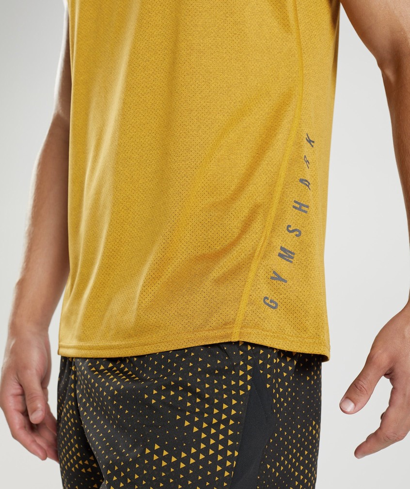 Yellow / Black Men's Gymshark Sport Tank | USA-02379