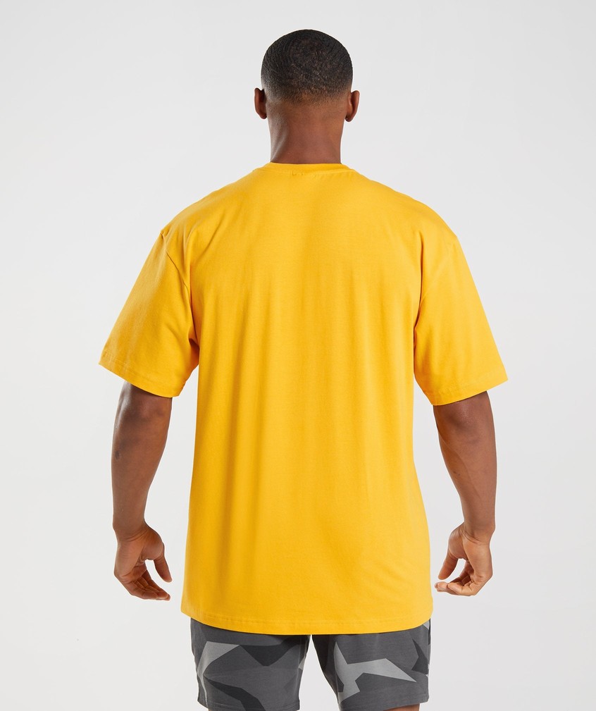 Yellow Men's Gymshark Apollo Infill Oversized T-Shirts | USA-28574