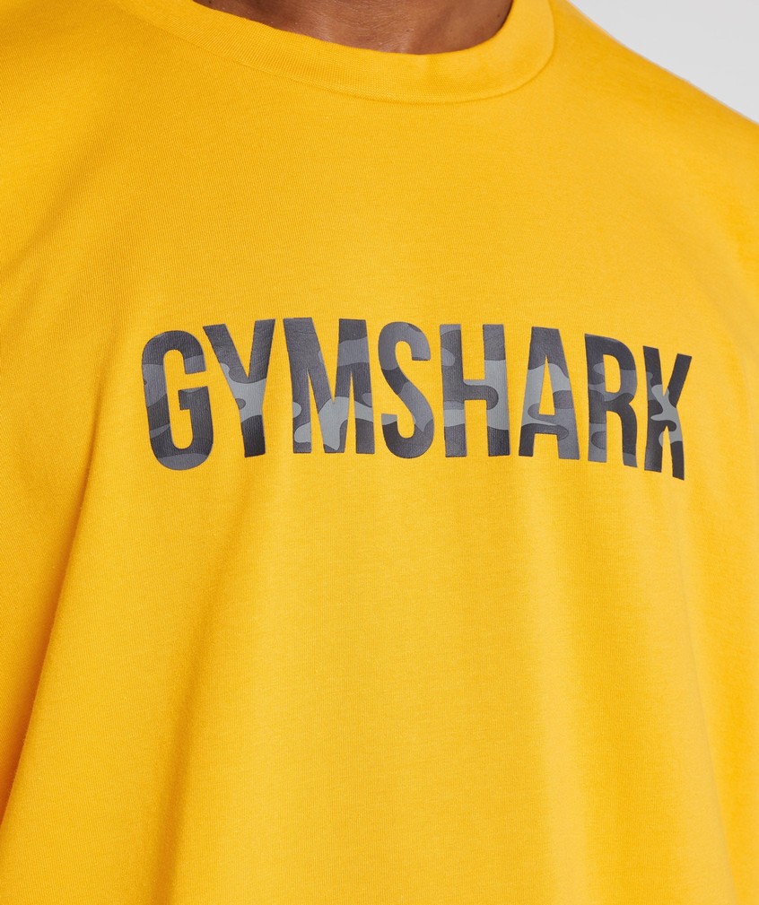 Yellow Men's Gymshark Apollo Infill Oversized T-Shirts | USA-28574