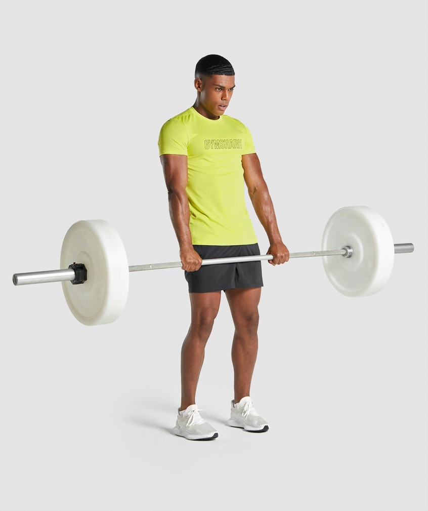 Yellow Men's Gymshark Arrival Graphic T-Shirts | USA-01964