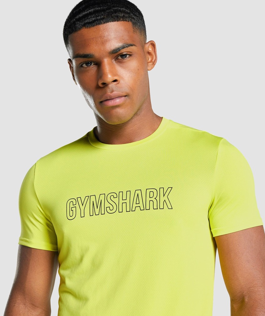 Yellow Men's Gymshark Arrival Graphic T-Shirts | USA-01964