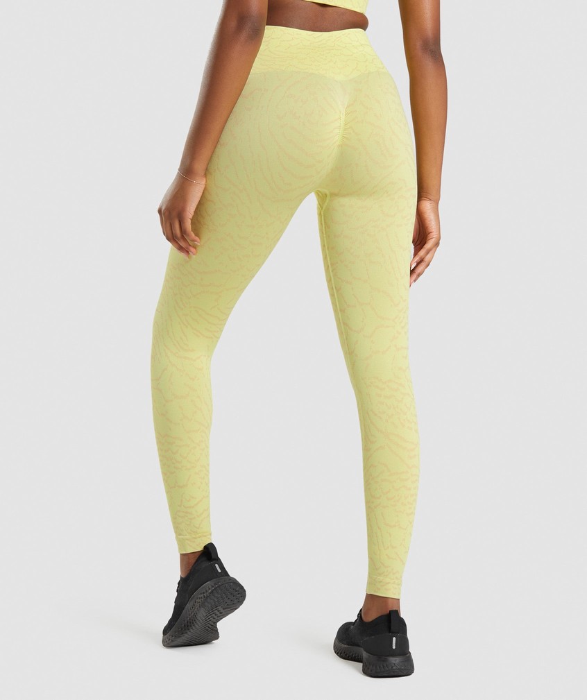 Yellow Women's Gymshark Adapt Animal Seamless Leggings | USA-19067