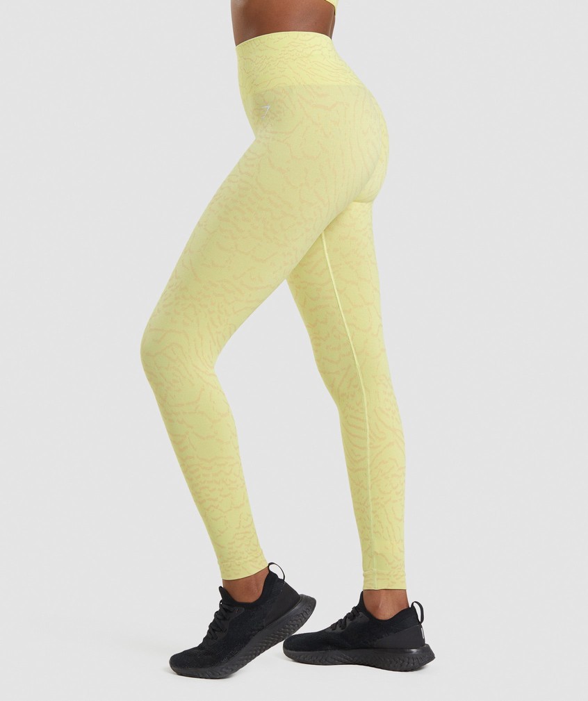 Yellow Women's Gymshark Adapt Animal Seamless Leggings | USA-19067