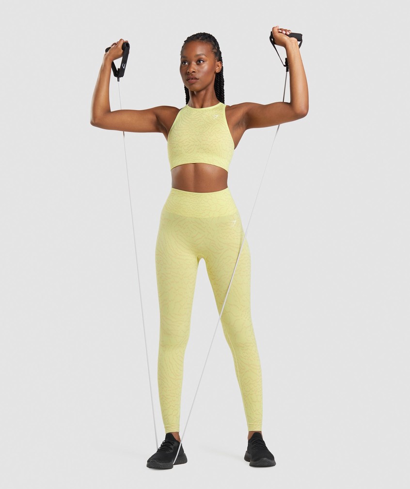 Yellow Women's Gymshark Adapt Animal Seamless Leggings | USA-19067