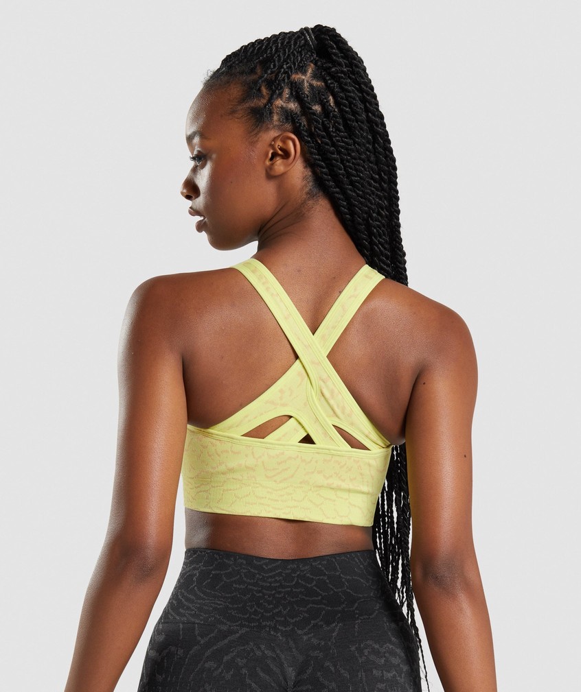 Yellow Women's Gymshark Adapt Animal Seamless Sports Bra | USA-53268