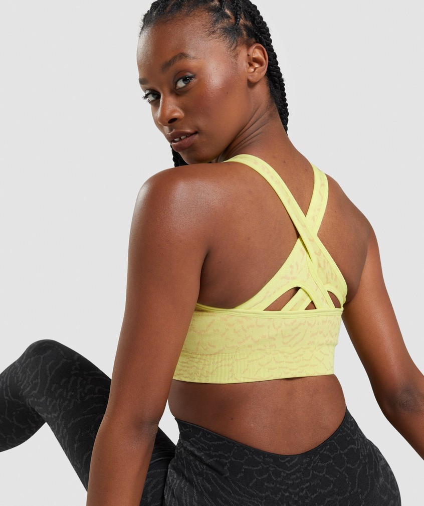 Yellow Women's Gymshark Adapt Animal Seamless Sports Bra | USA-53268