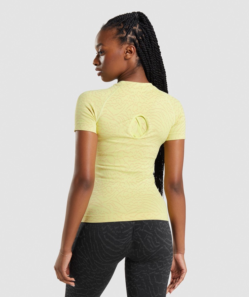 Yellow Women's Gymshark Adapt Animal Seamless T-Shirts | USA-68937