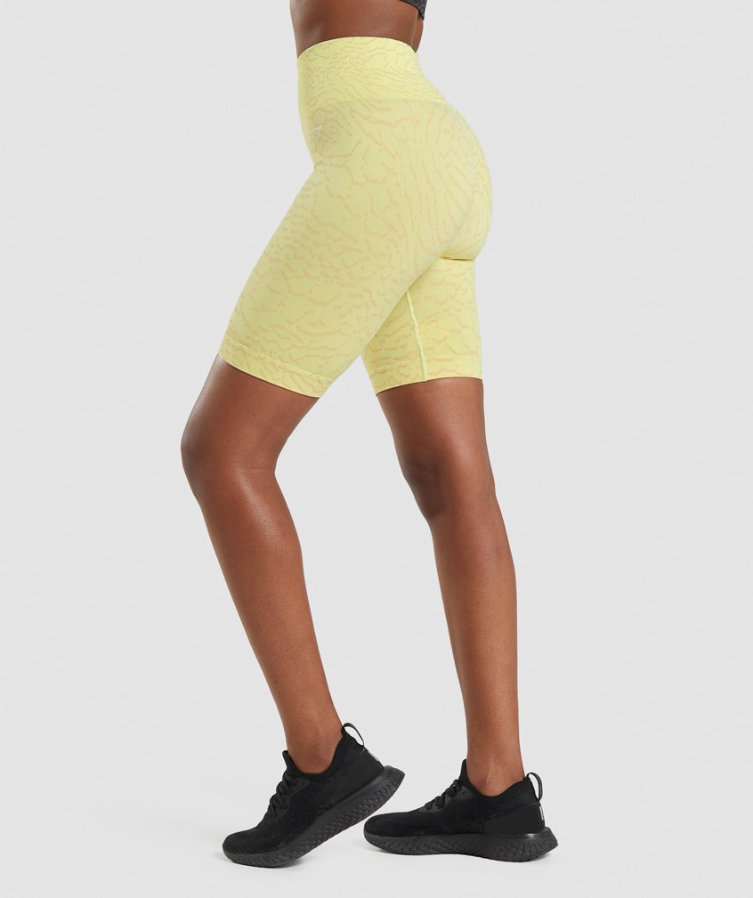 Yellow Women's Gymshark Adapt Animal Seamless Cycling Shorts | USA-76531