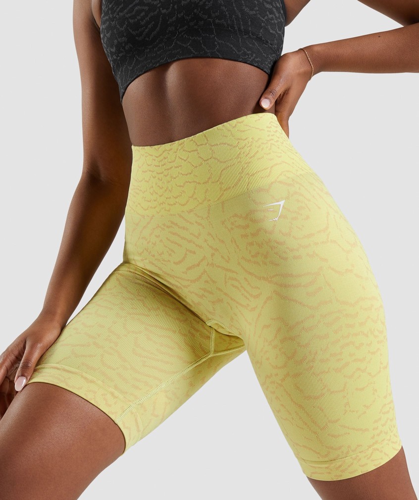 Yellow Women's Gymshark Adapt Animal Seamless Cycling Shorts | USA-76531